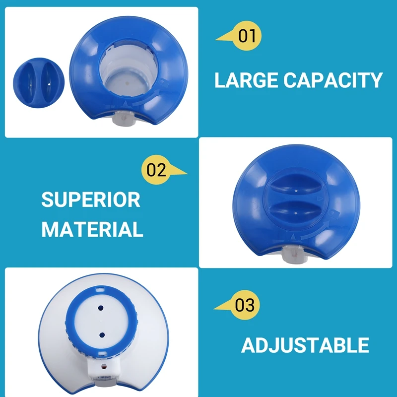 5PCS Swimming Pool Floating Chlorine Tablet Dispenser With Thermometer Automatic Pills Box Spa Pool Accessories