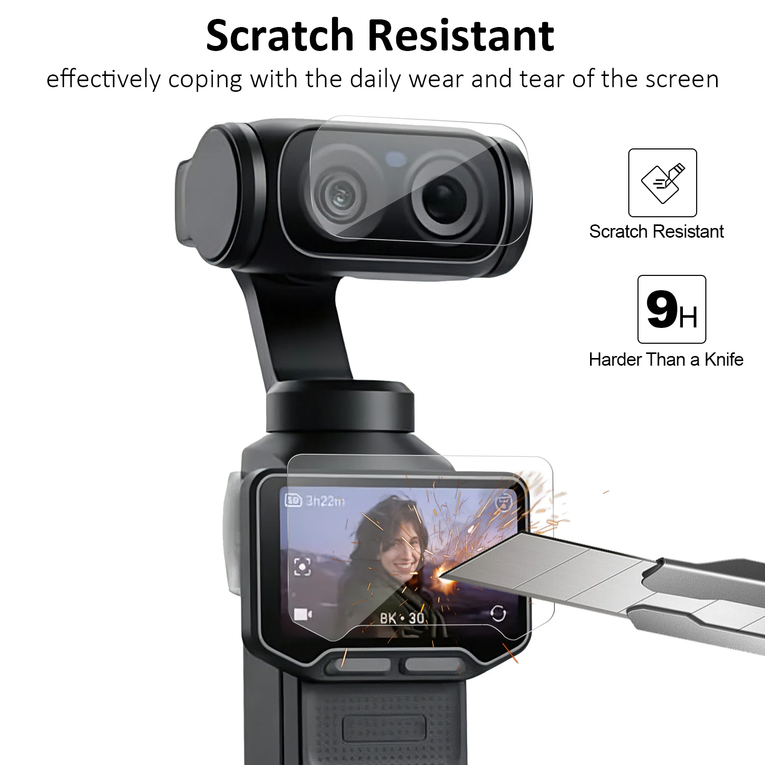 For Insta360 Luna Ultra Tempered Glass Screen Protector Lens Film with Easy Install Auto Alignment Box Kit 2+2 Pcs