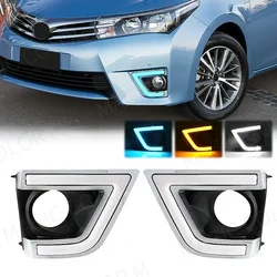Led DRL Fog Lamp For Toyota Corolla Altis 2014 2015 2016 2017 Daytime Running Lights Turn Signal Headlight Car Accessories 12V