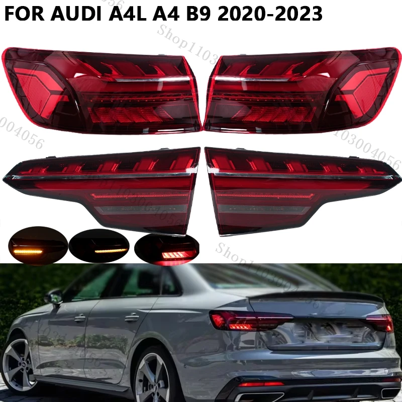 For Audi A4L A4 B9 2020 2021 2022 2023 LED Tail Light Warning Lights Reversing Lamp Brake Light Tail Lights Car Accessories