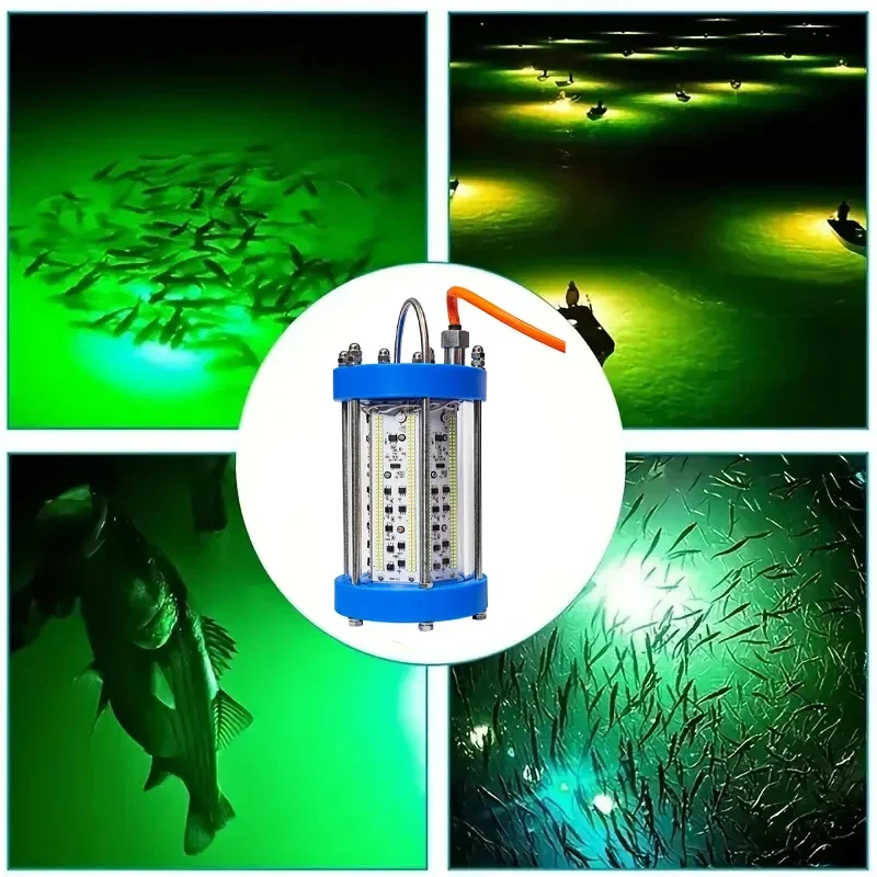 Waterproof IP68 1000 Watt Green 50000 Led Fishing Light 1000w Fishing Lamp Attractor Underwater 12v 360 Degree Marine Fish Light