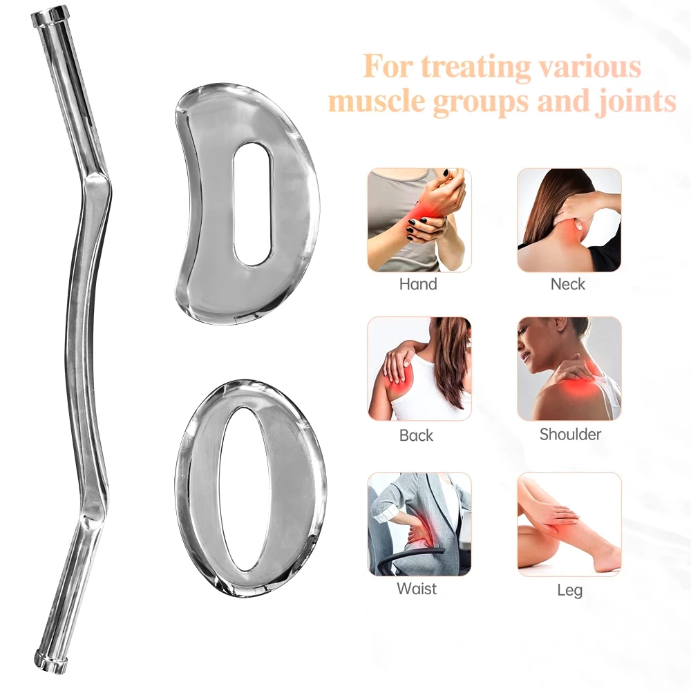 1PCS Stainless Steel Gua Sha Muscle Scraper Tool,Myofascial Scraping GuaShaTools for Physical Therapy,Soft Tissue Massage Tools
