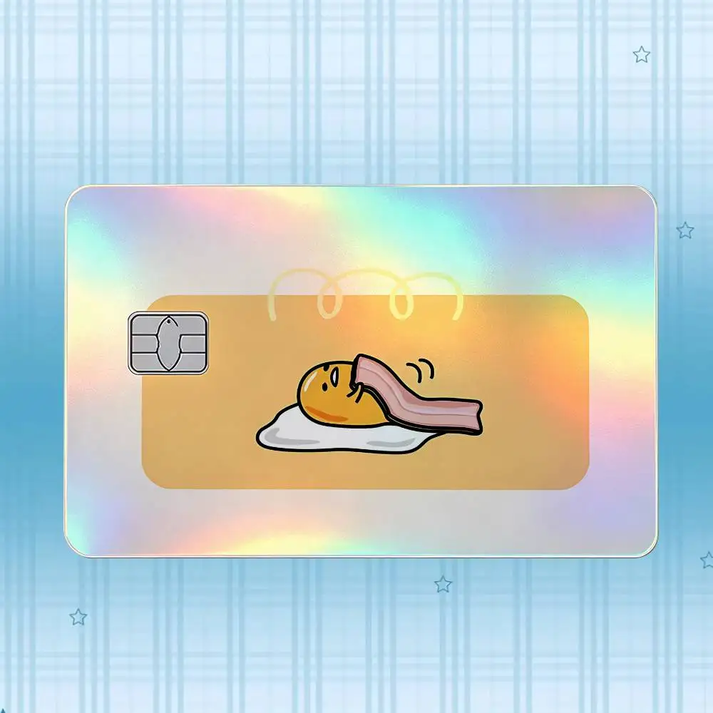 G-Gudetama Laser-Hologramm-Karten-Skin-Aufkleber für Kredit- und Debitkarten – 4 Stück/Set, wasserfester, kratzfester Schutz – Detail 10