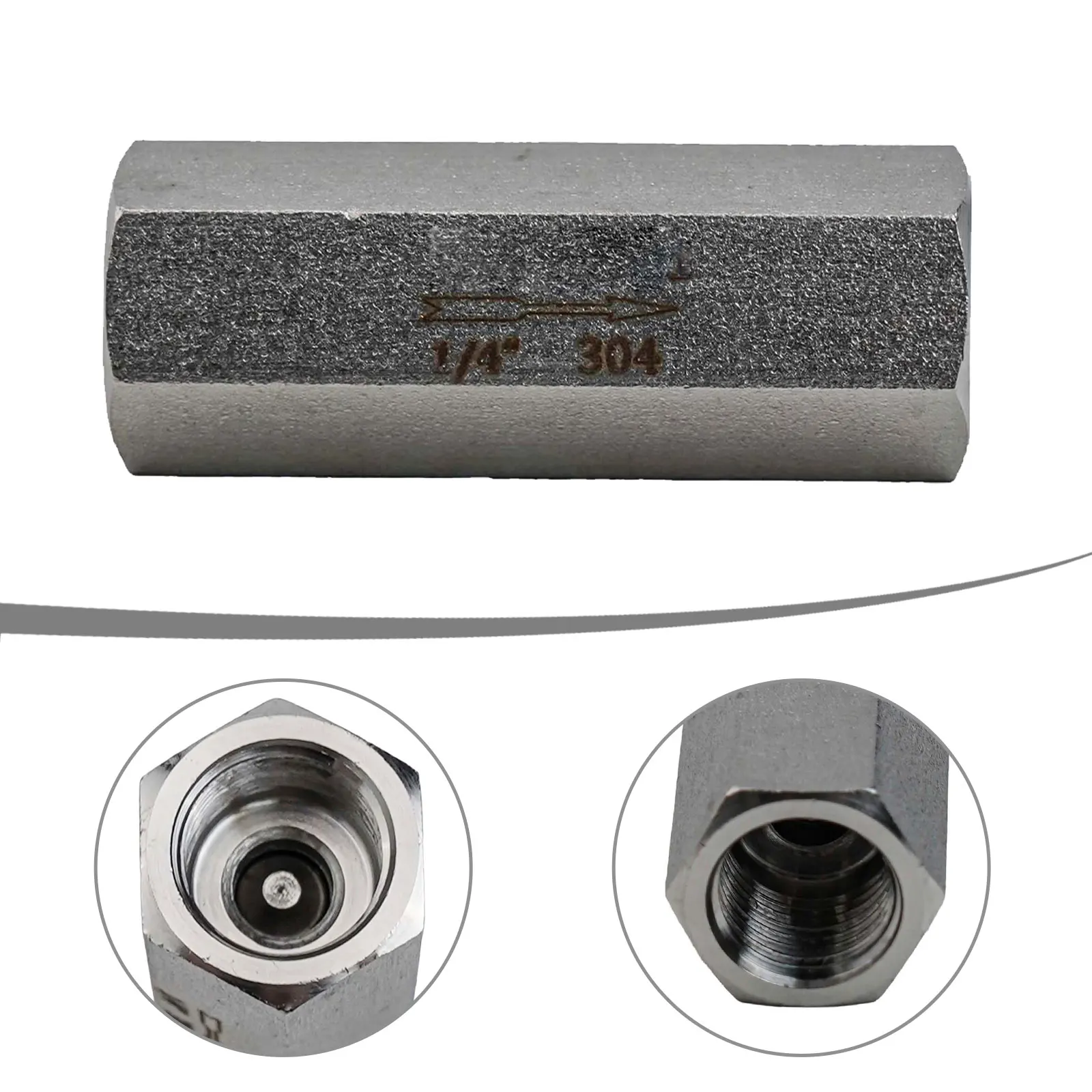 G1/4 Internal Thread Check Valve Stainless Steel for Pneumatic Control Systems in Automotive and Pharma Industries