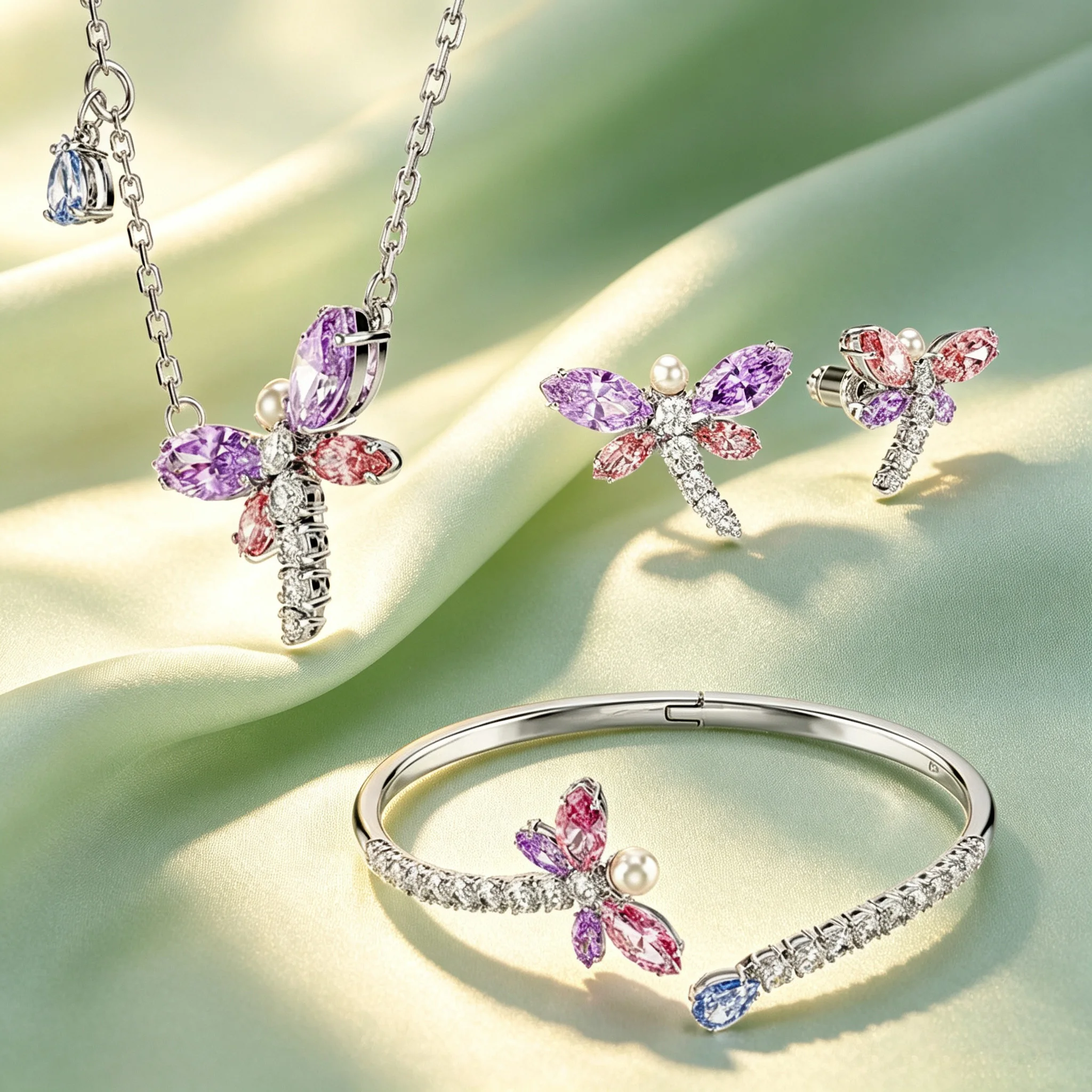 Women's Exquisite Multicolor Butterfly Floral Jewelry Set