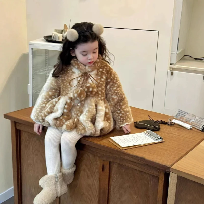 

2025 New Autumn and Winter Fashionable and Plush Thick Warm and Cute Animal Patterned Cotton Jacket