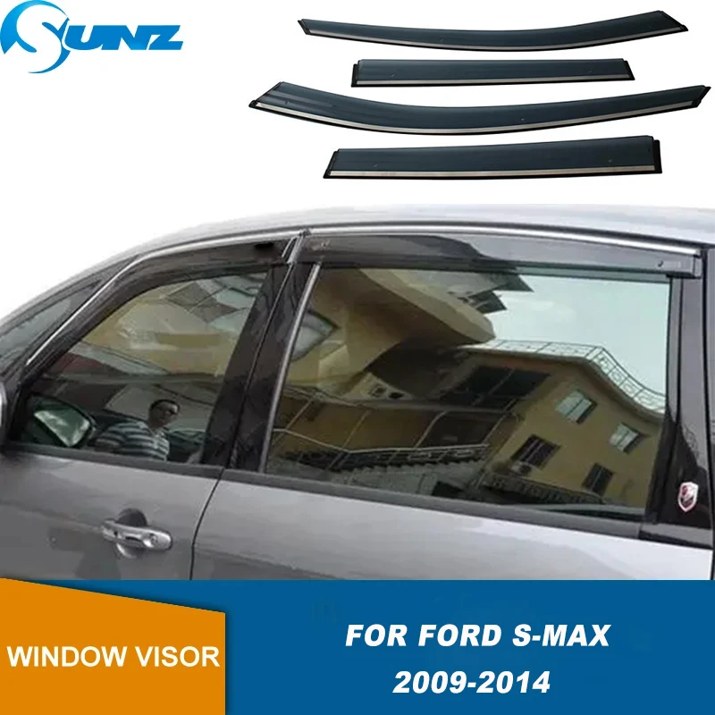 

Auto Window Visor For Ford S-MAX 2009 2010 2011 2012 2013 2014 Weather Shield Car Side Window Deflector Sun Rain Guard