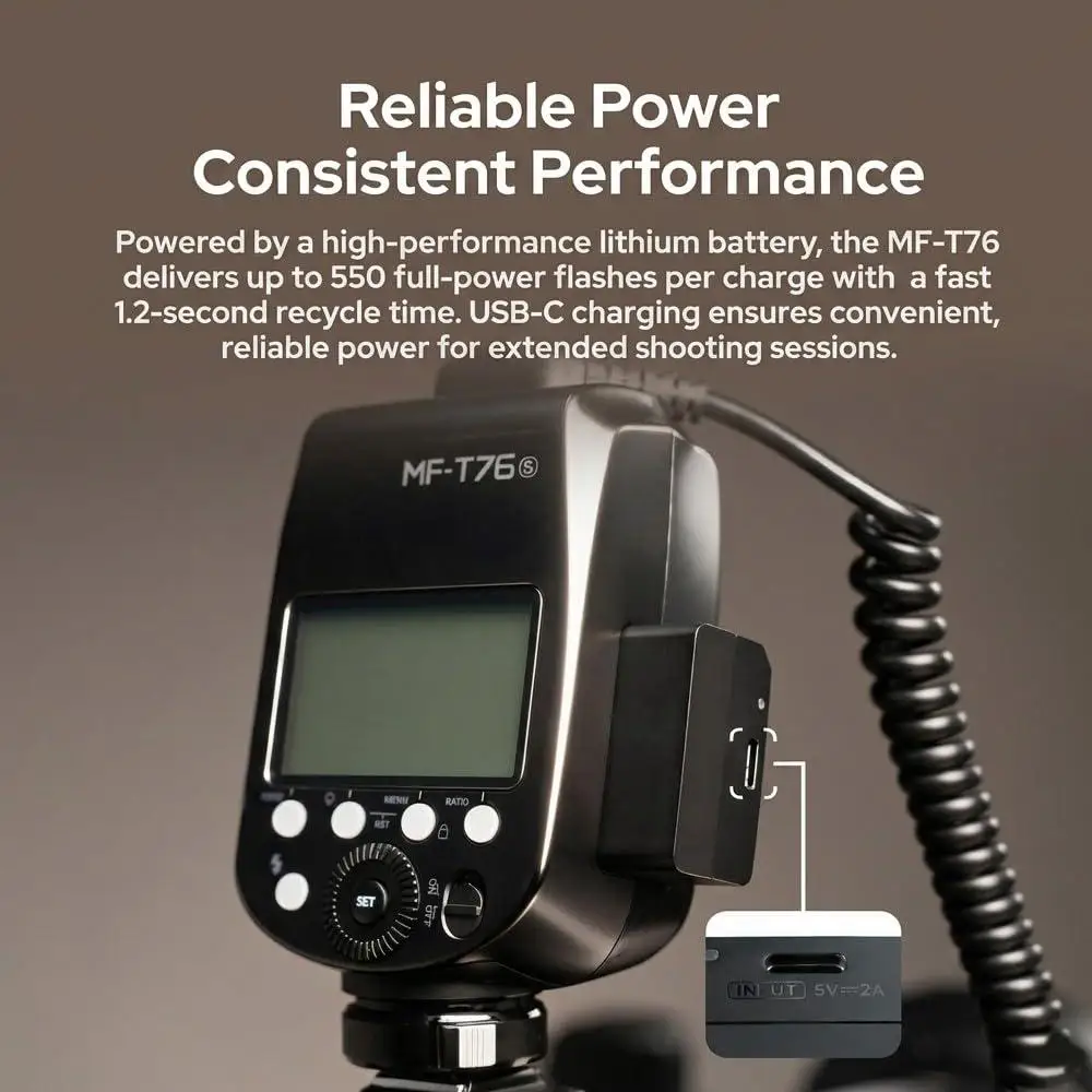 Godox MF-T76 TTL Macro Twin Flash Quick Setup HSS 1.2s Recycle X System Speedlite for Canon Sony Nikon Dental Jewelry Shooting