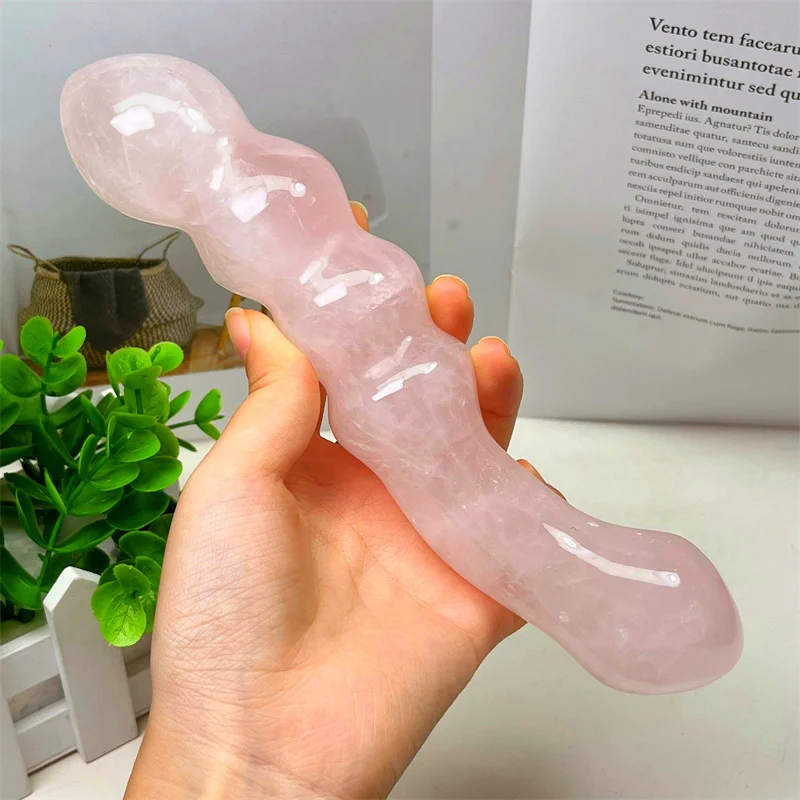 

20CM Natural Rose Quartz Crystal Quartz Large Massage Wand Gemstone Yoni for Women Health Smooth Polished Reiki Gifts