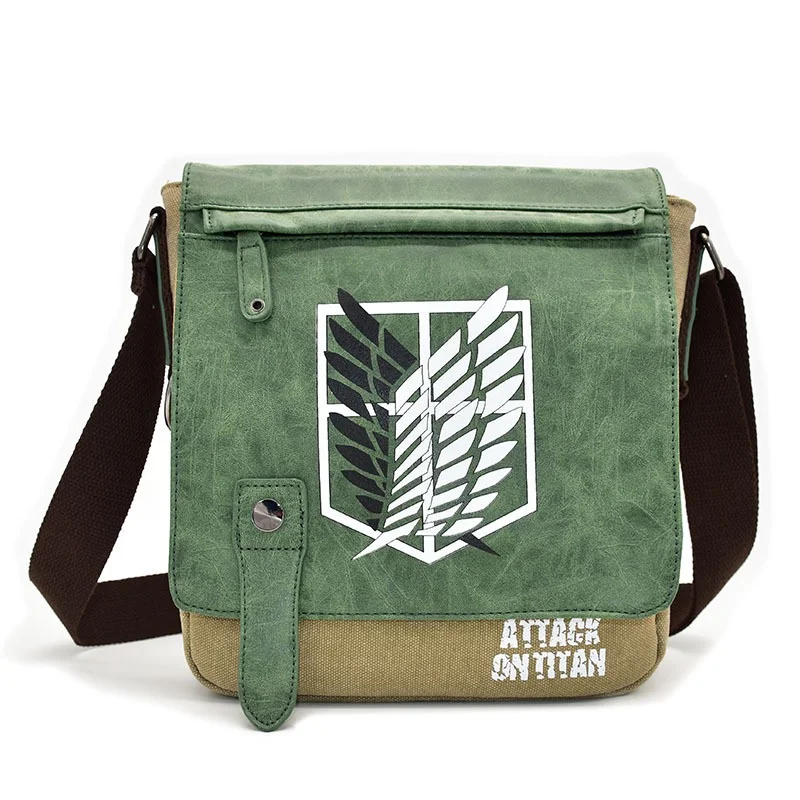 Anime Attack on Titan Crossbody Bag Cartoon Shoulder Bags Kawaii Cosplay School Bags large Canvas Laptop Bag Birthday Gift toy