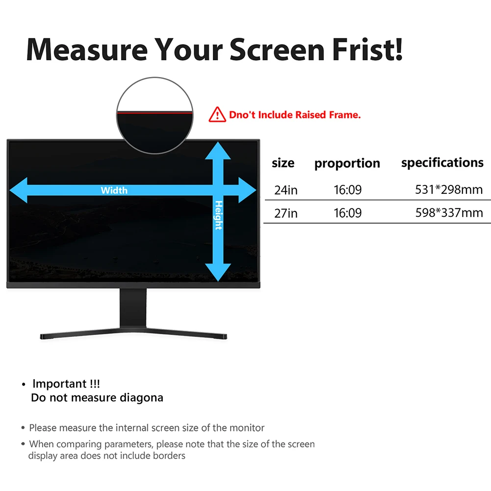 16:9 pelindung layar Privasi anti-intip Anti-spy Filter anti-silau Film pelindung untuk Desktop komputer Filter privasi