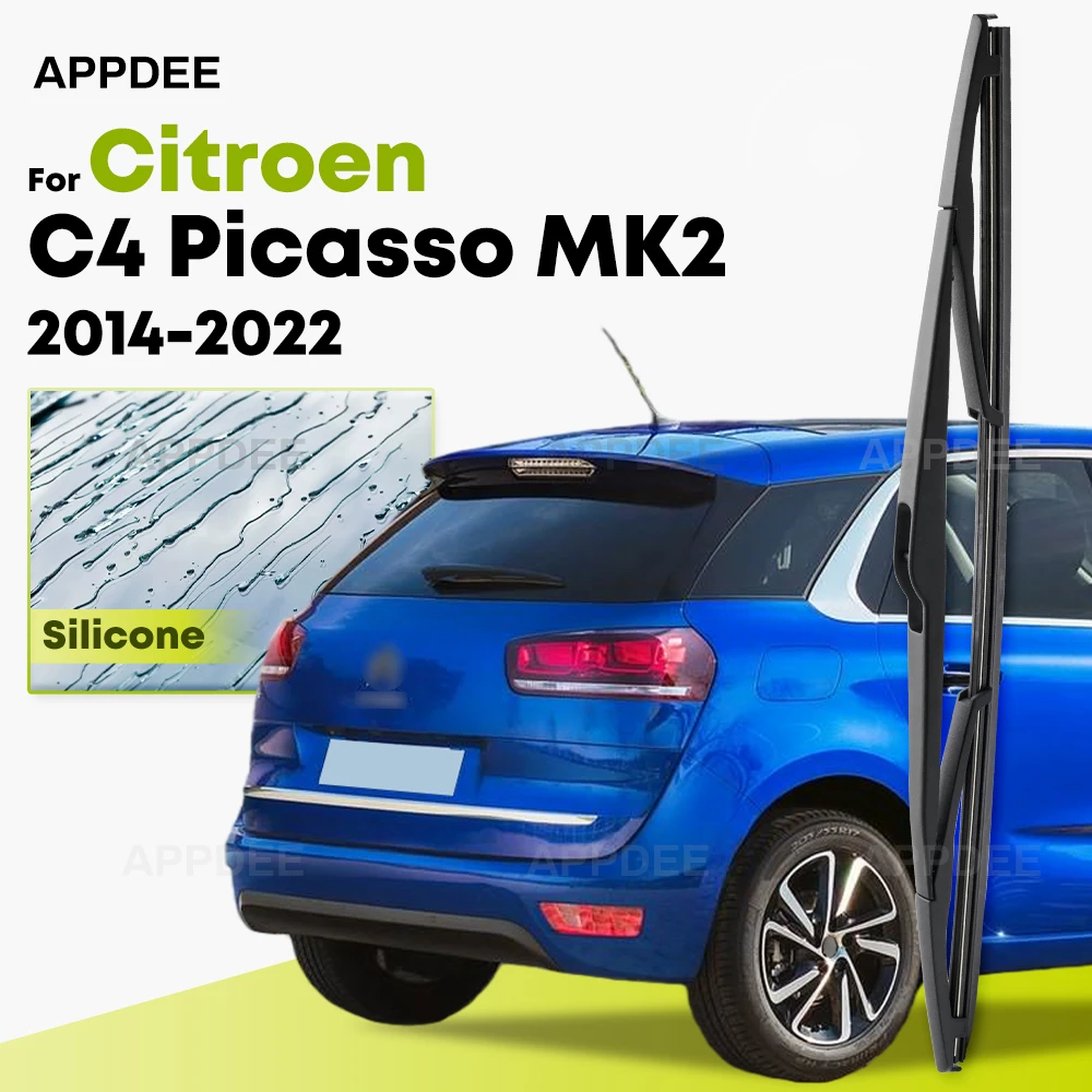 

Silicone Rear Wiper For Citroen C4 Picasso MK2 2014-2022 coated windshield wiper blade 14" Rear Window Brushes