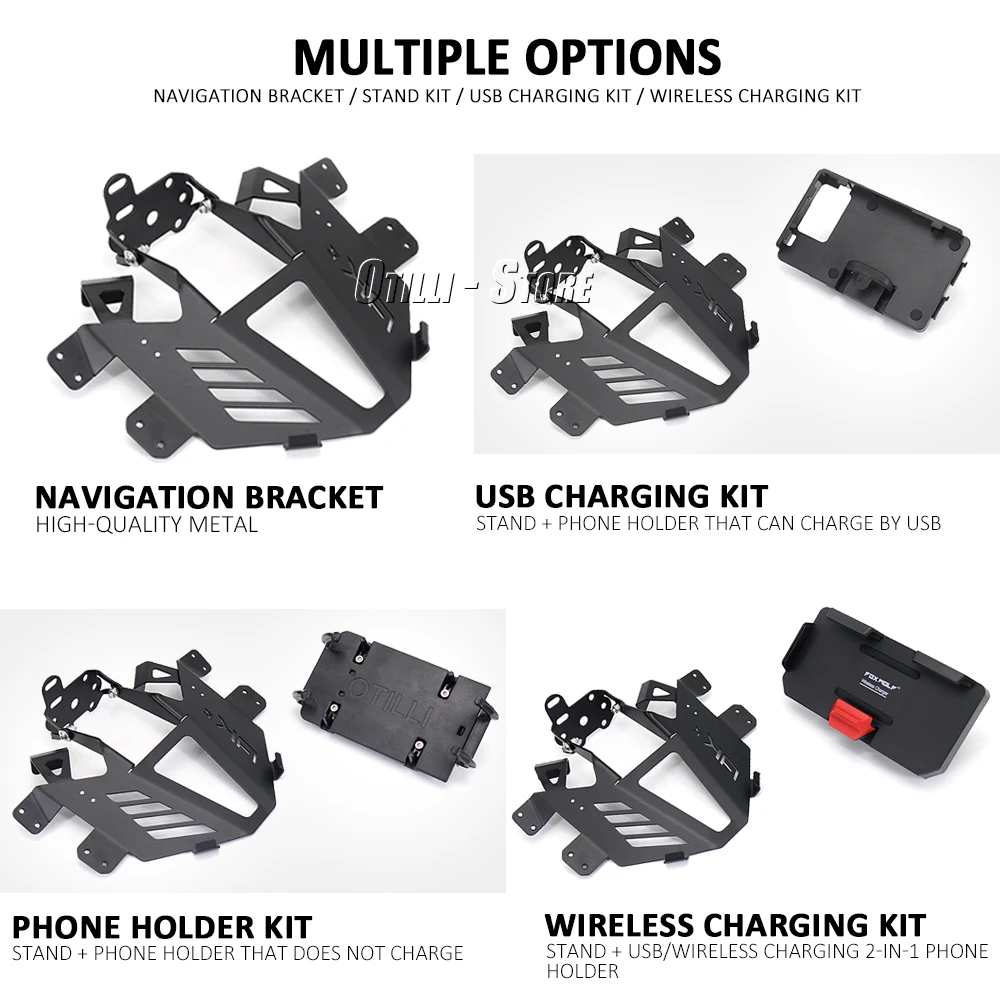 อุปกรณ์เสริมรถจักรยานยนต์ GPS Navigation ขายึดโทรศัพท์มือถือ USB ชาร์จไร้สายสำหรับ KYMCO AK 550 Ak 550 Ak550 AK550 Premium