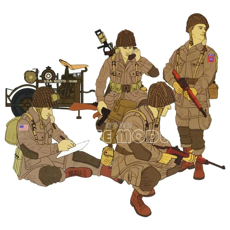 Gecko model Proportional kit 1/35 35GM0043 Amerykańscy spadochroniarze w akcji Cushman paratroopers，dla Militarnych Modeli Zabawek Hobby