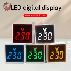 AC 220V 50~500V LED Digital AC Voltmeter Indicator Led Lamp Square Mini Voltage Tester Meter Detector Monitor Signal Light