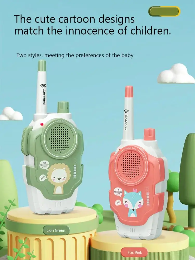 Mini walkie-talkie brinquedos infantis (pacote com 2) comunicação sem fio para desenvolvimento de capacidade de aderência de interação pai-filho