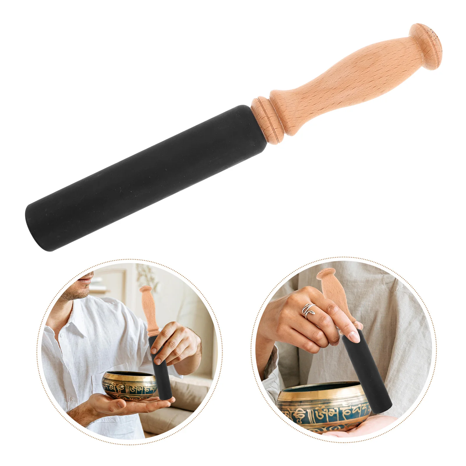 

Handmade Tibetan Singing Bowl Striker Mallet Wood Nepalese Buddha Sound Tool For Therapy Yoga Meditation Resonance Durable Clear