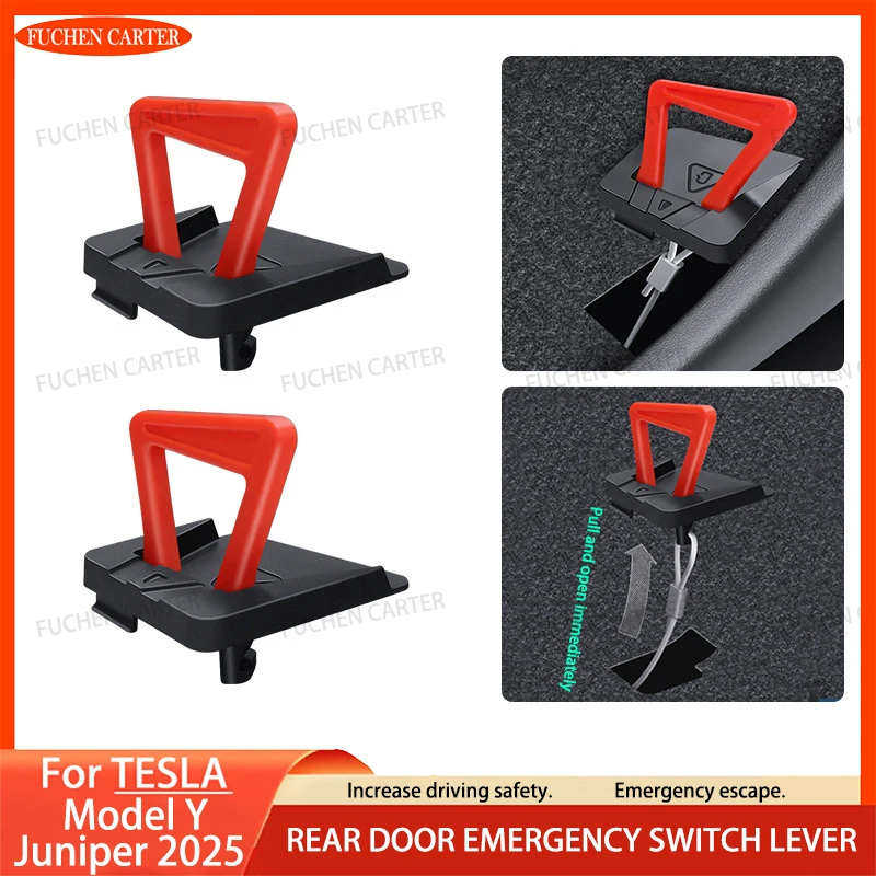 For Tesla ModelY Juniper 2025 Rear Door Emergency Handle Manual Door Release Emergency Safety Pull Rope Car Interior Accessories