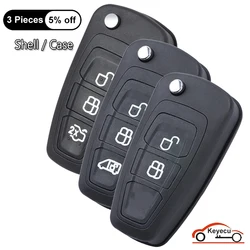 Etui KEYECU 2 z 3 przyciskami do Ford Focus MK1 Mondeo Transit Connect C-Max Auto Flip Remote Key Shell Cover Fob Replacement