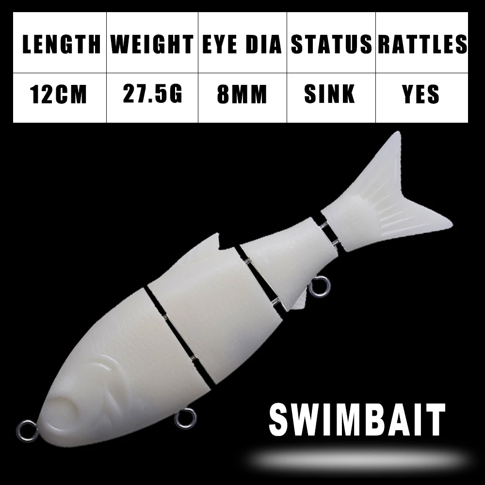 Señuelo swimbait articulado Dr.Holife para lubina blanco – Hundido - imagen 2