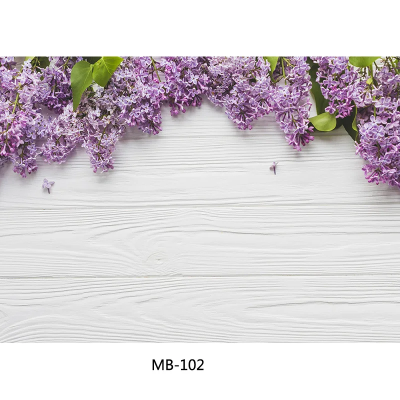 SHENGYONGBAO Spring Flower Wood Board Photography Backdrops Photo Studio Props Wooden Floor Backgrounds MB-03