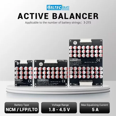 Heltecbms 4s 6s 8s Active balancer with voltage display TFT Lipo/lifepo4 battery voltage tester 4s 5a energy transfer equalizer