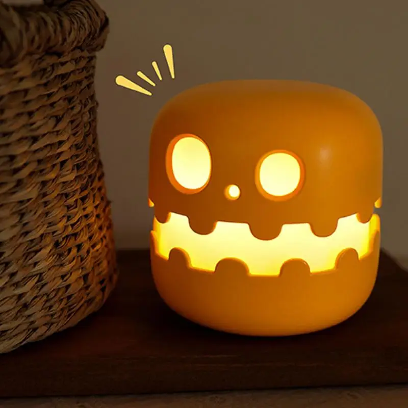 Halloween Pumpkin Lantern USB Charging Halloween Decorations LED Night Light Halloween Bedroom Night Light for Halloween Party