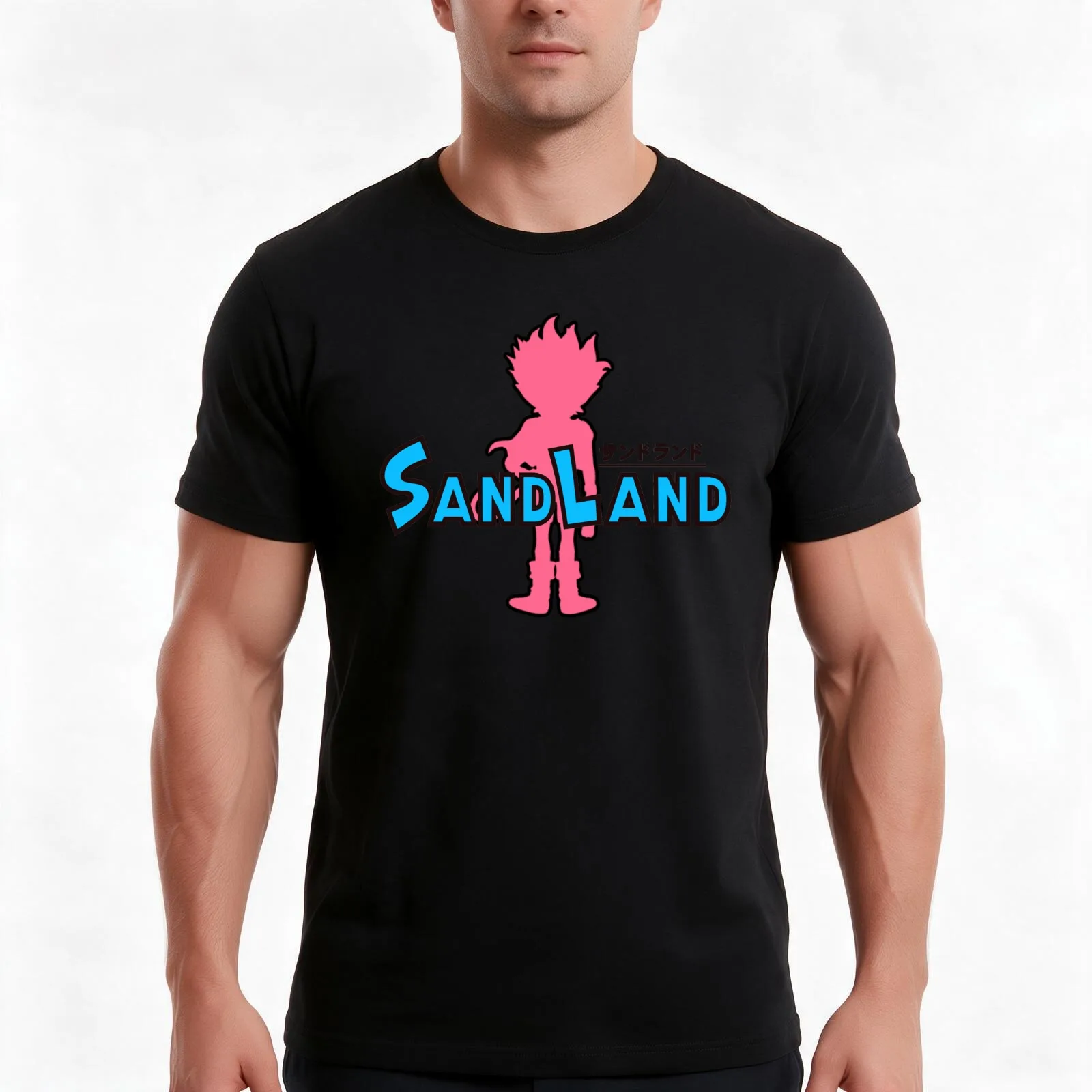 Sand Land T-Shirt, Summer Casual Cotton Tee, Oversized Streetwear Tops, Vintage Graphic Print, Loose Fit Short Sleeve