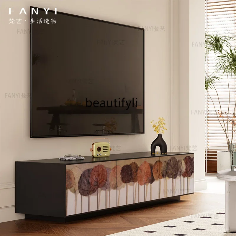 

a26 High-end living room, simple and modern side cabinet against the wall, bedroom integrated side cabinet free of installation