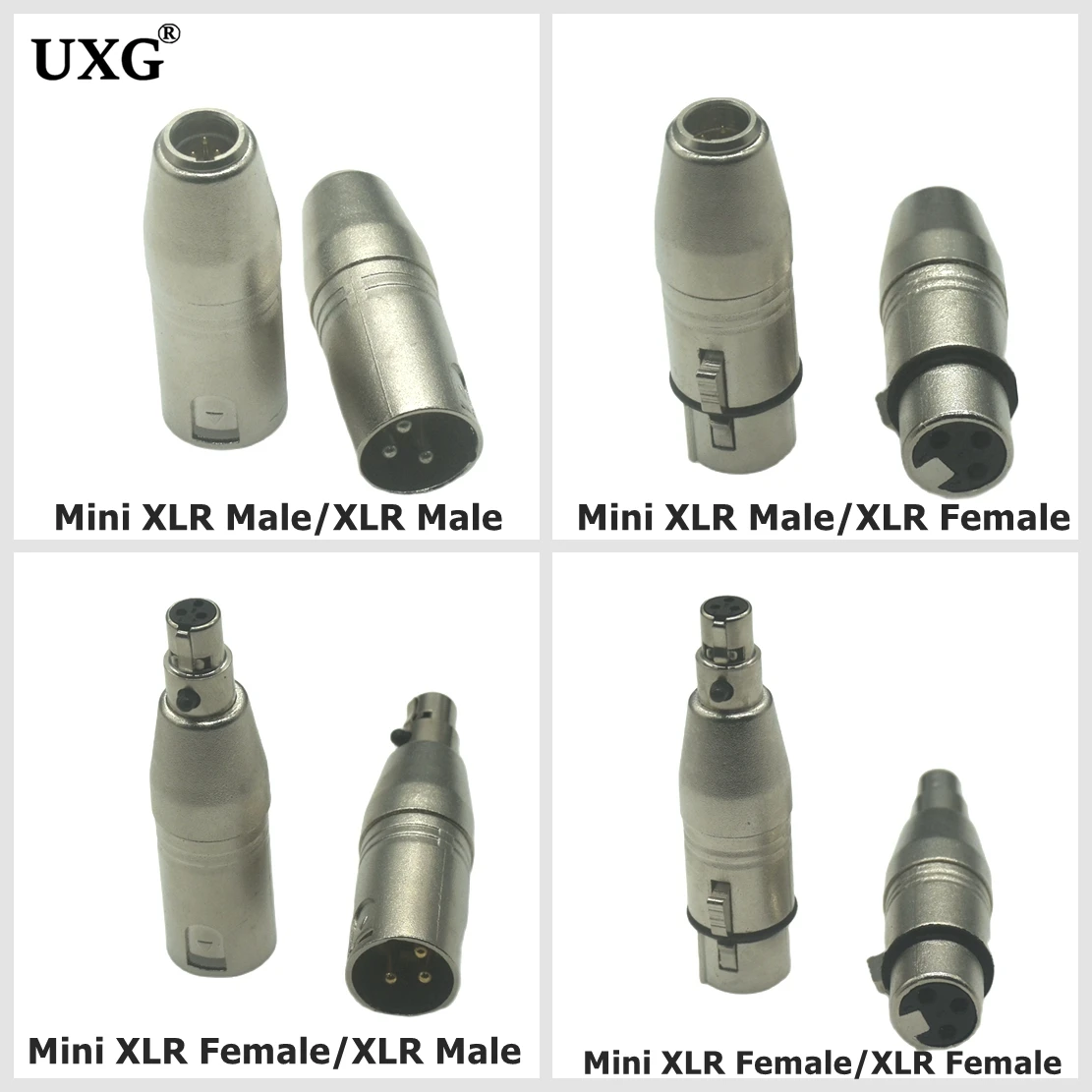 XLR To Mini XLR 3pin Audio Mic Microphone Adapter Connector Mini XLR 3 Pin Male Female to XLR 3 pin Male Plug SLR Camera