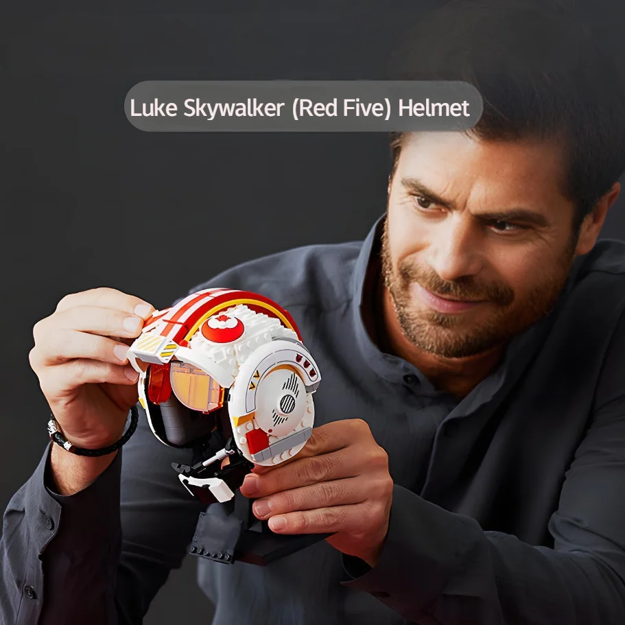 676 قطعة لعبة ساخنة خطة نجمة لوك سكاي مشوا الأحمر خمسة خوذة 75327 سفينة الفضاء معركة بناء لعبة المكعبات هدايا عيد الميلاد