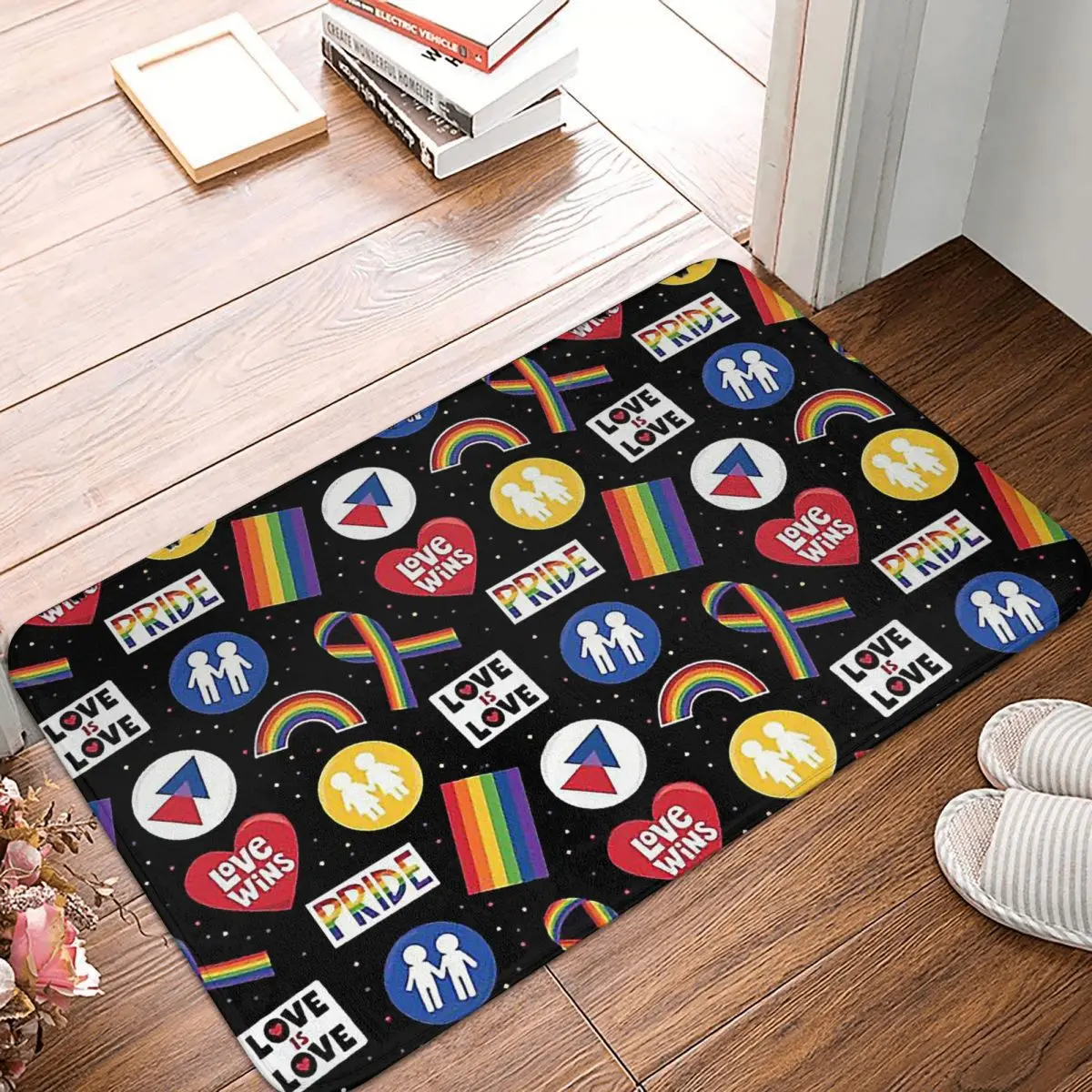 

Pride Allyship LGBT Love Rainbow Bath Mat Support Doormat Kitchen Carpet Entrance Door Rug Home Decoration