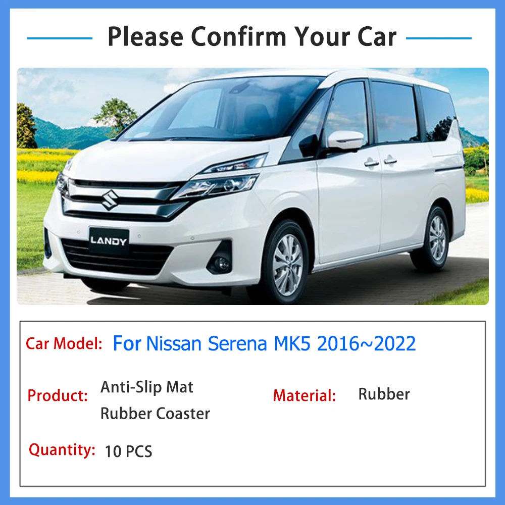 Dust-proof Pad for Nissan Serena MK5 X C27 Suzuki Landy 2016~2022 2016 2017 2018 2019 2021 Storage Rubber Mat Door Slot Groove