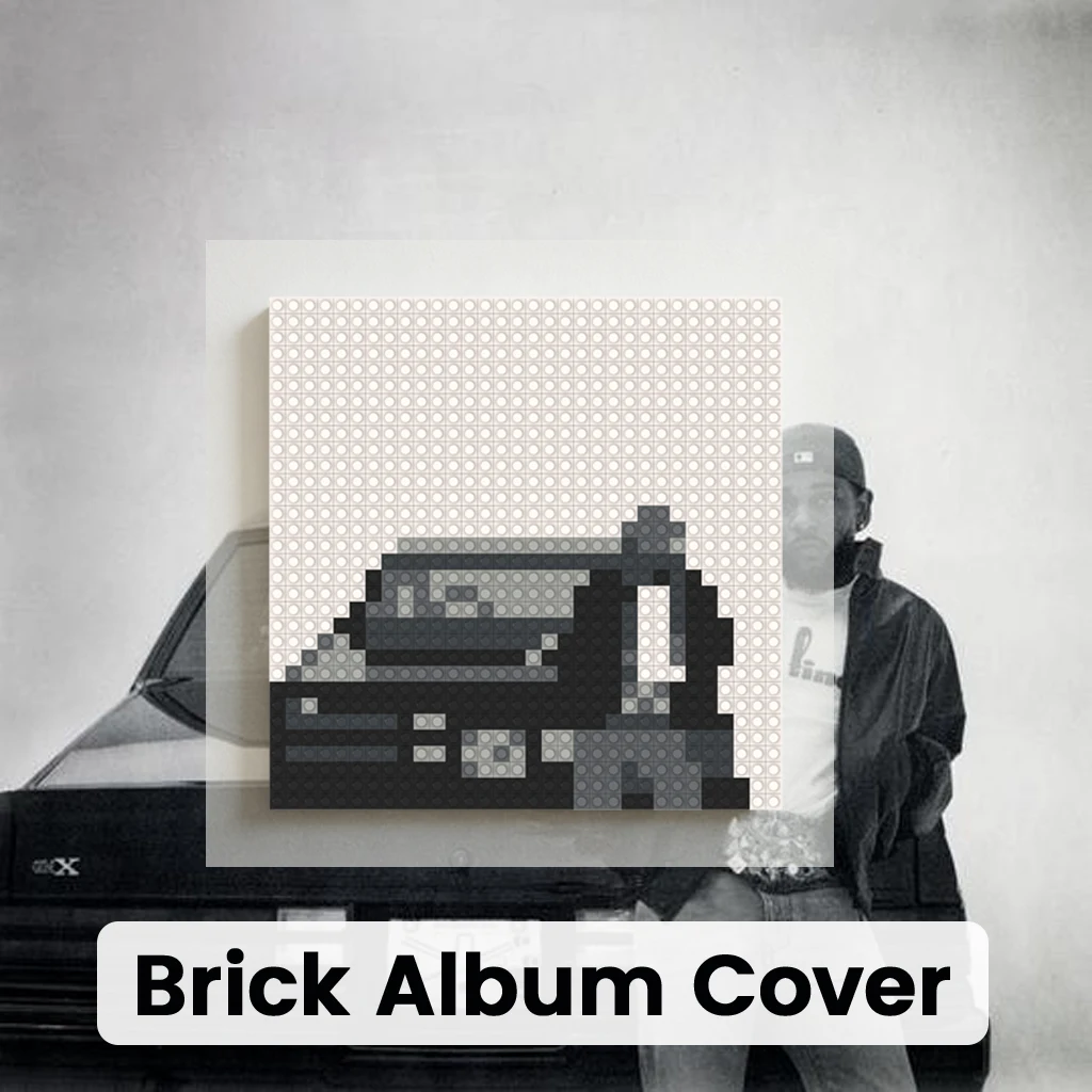 

K-Kendrick Lamar Building Blocks Pixel Art Mosaic Brick Painting Album Cover Wall Picture Home Living Room Bedroom Decoration