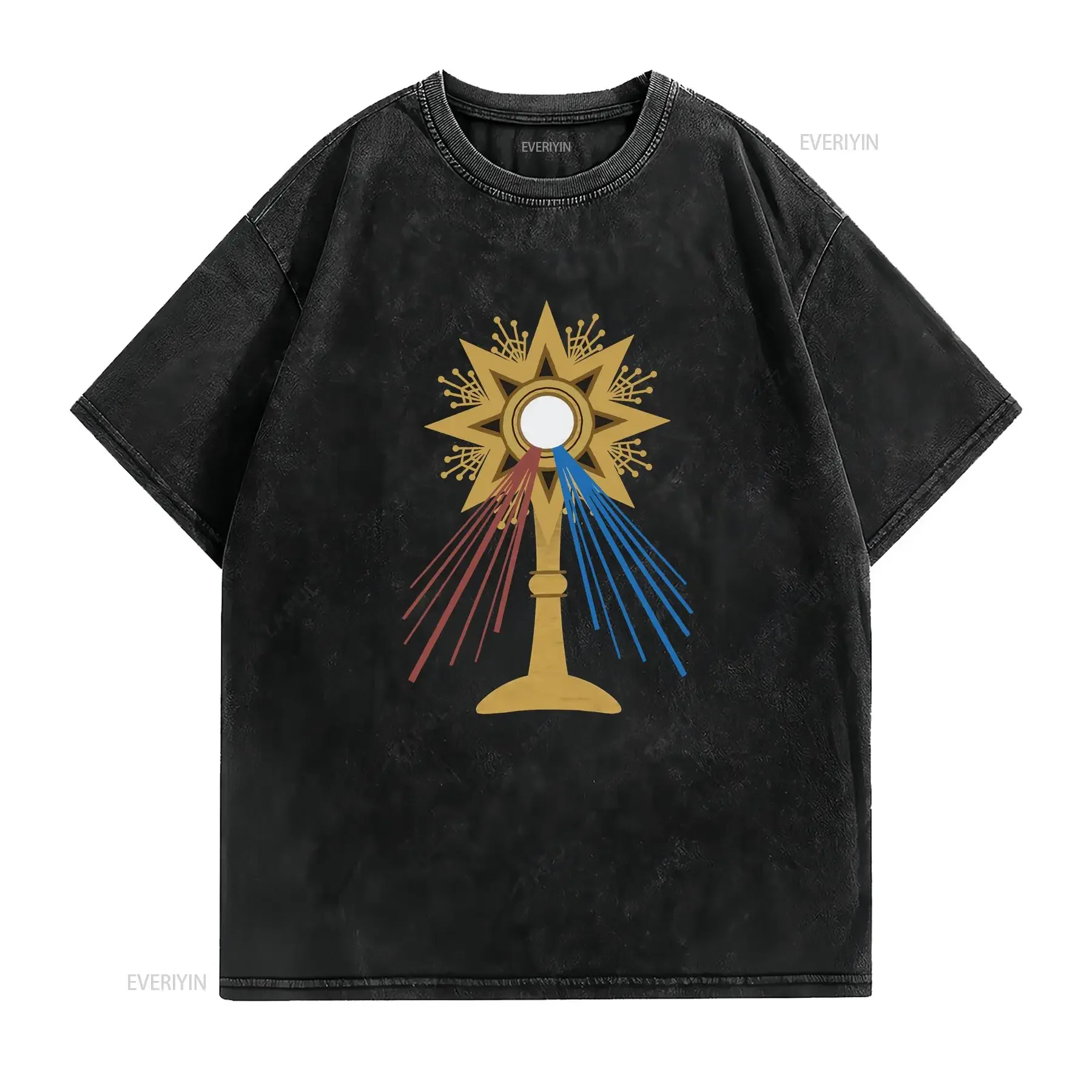 Blessed Sacrament Divine Mercy Tri Blend Catholic T Shirt Adoration RCIA eucharistic revival vintage Washed streetwear