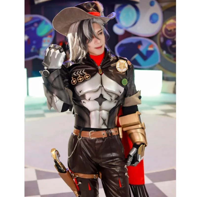 Game Honkai Star Rail Boothill Cosplay Costume Hat Gloves Armor Arm Prop Suits Boothill Wig Men Halloween Party Carniavl Props