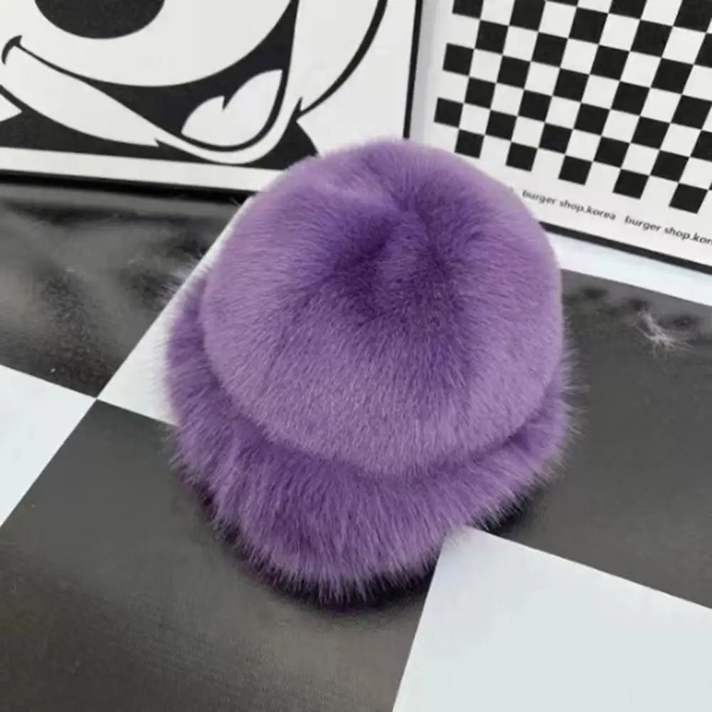 

Winter Fisherman Hat Stylish Women's Winter Dome Hat with Faux Fur Trim for Outdoor Activities Warm Cozy Headwear for Skiing