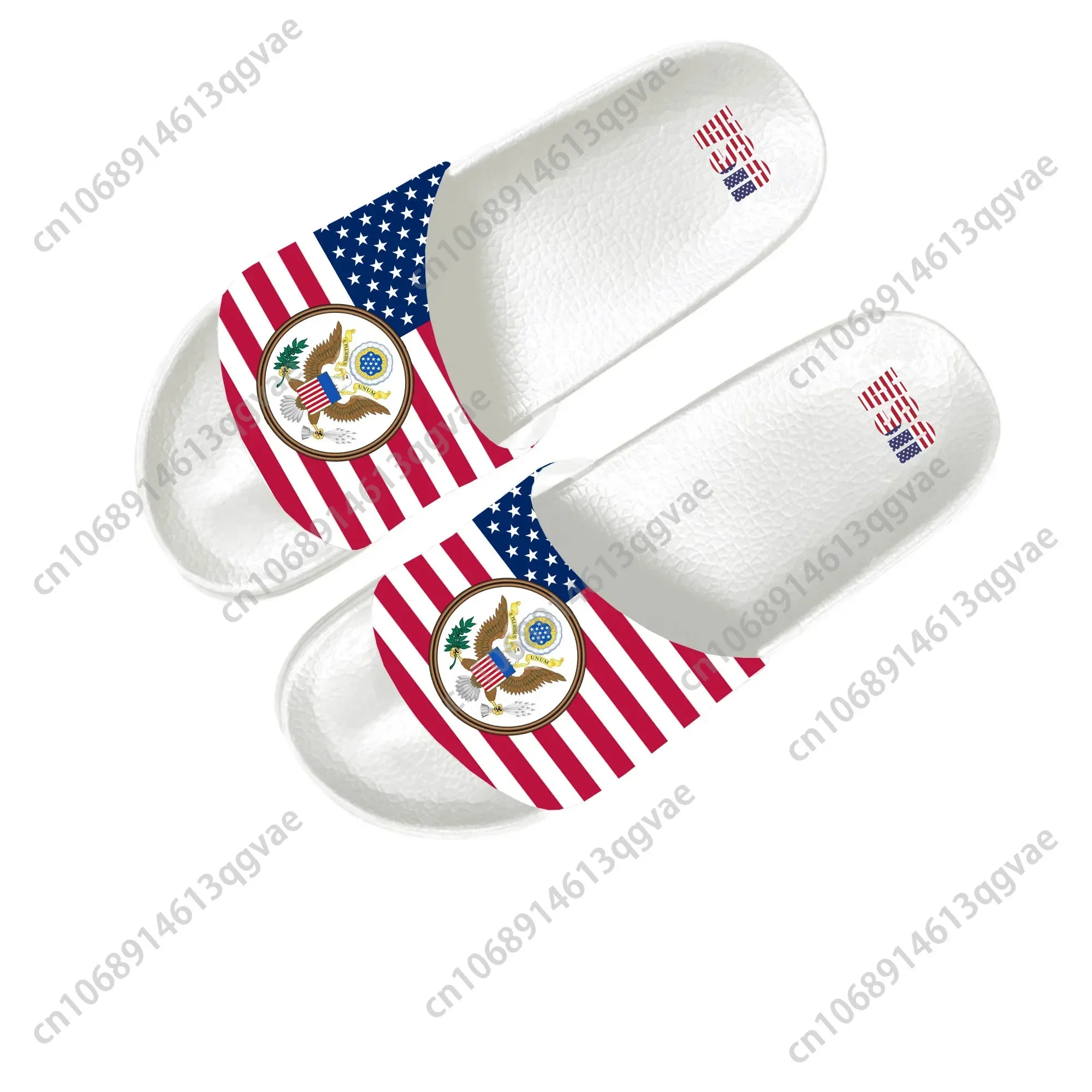 USA Flag American Red Blue Slippers Home Water Shoes Men Women Teenagers Beach Pool Sandals Custom Made Summer Slipper