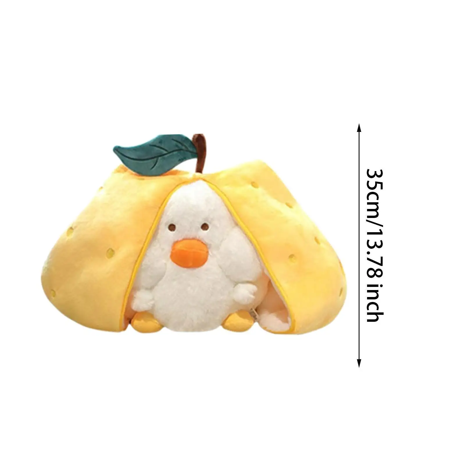 Pear Duck Stuffed Animal Huggable Home Decoration Comfortable Plush Cushion with Zipper for Adults Family Kids Gifts Boys Girls