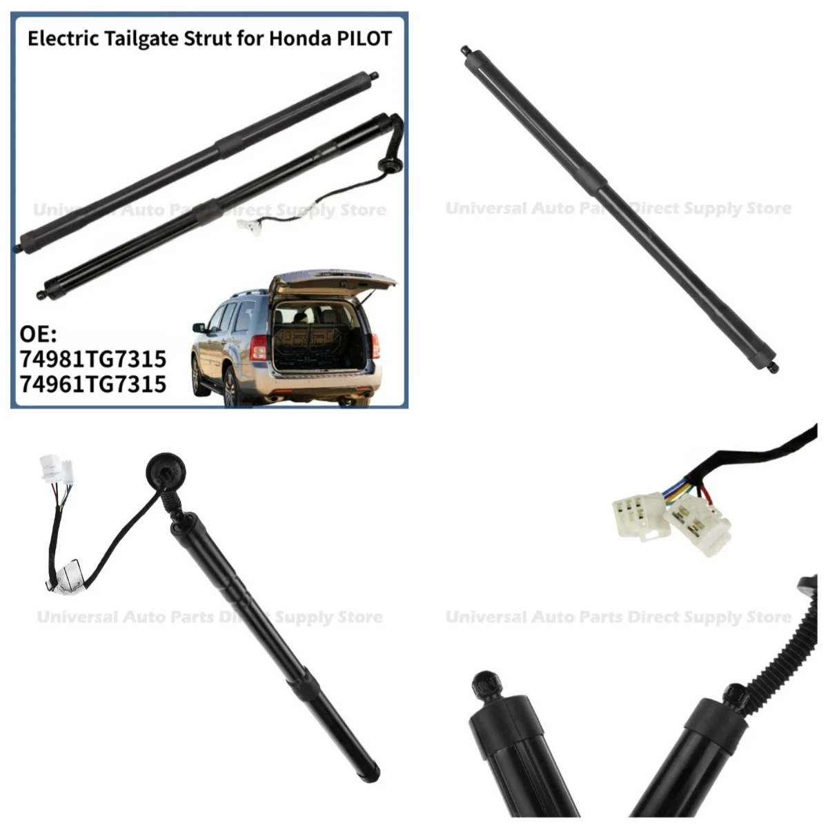 Electric Tailgate Strut Power Liftgate Support for Honda PILOT Left Electric 74961TG7315 Right Non-Electric 74981TG7315