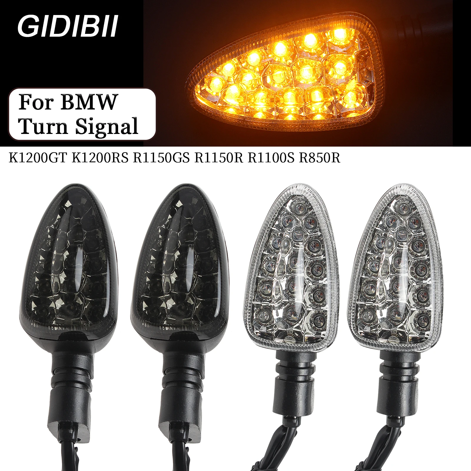 

1 Pair Motorcycle Turn Signal Light Indicator Lights Blinke For BMW K1200GT K1200RS R1150GS R1150R R1100S R850R Accessories