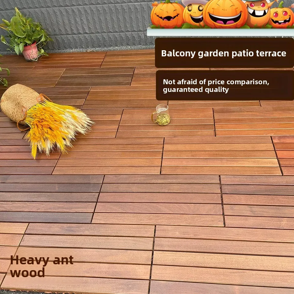 Pure Solid Wood Ipe Garden Outdoor Indoor Balcony Patio Anti-Corrosion Waterproof Interlocking Deck Tiles
