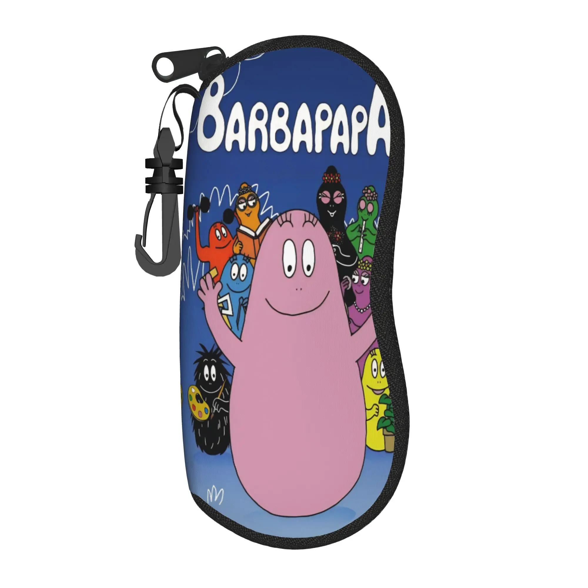 Cute Kawaii Barbapapa Cartoon Glasses Case Student Zipper  Reading Storage Box Cartoon Eye Contacts Case
