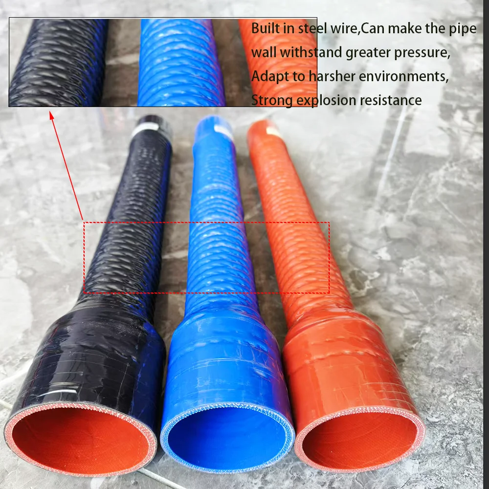 Variable diameter silicone steel wire tube Pressure resistant fabric Engine intercooler turbocharger intake pipe