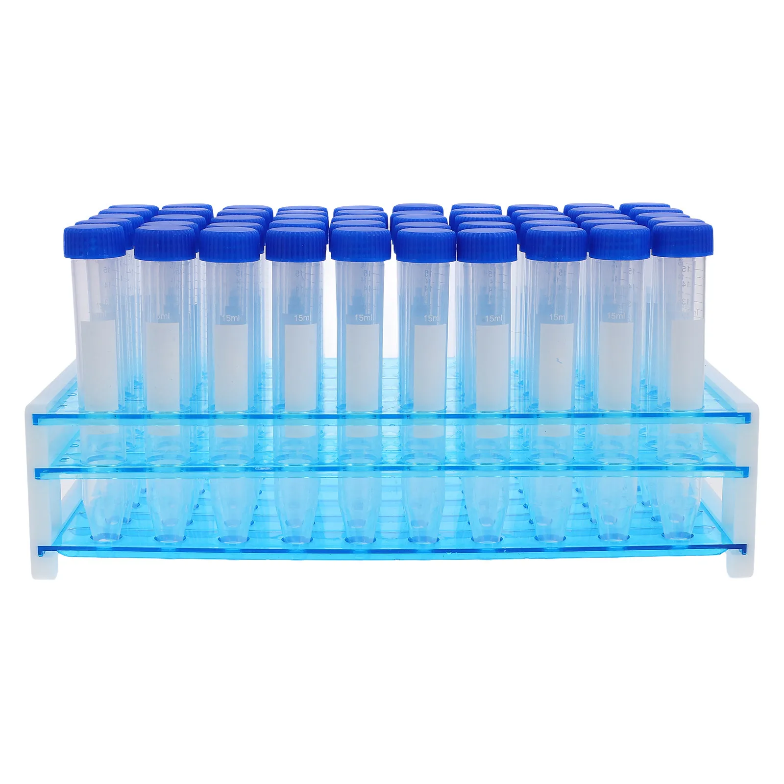 

100Pcs Plastic Tubes 15ml Screw Cap Lab Sample Test Tubes for Experiment Science Test Tube Rack Set