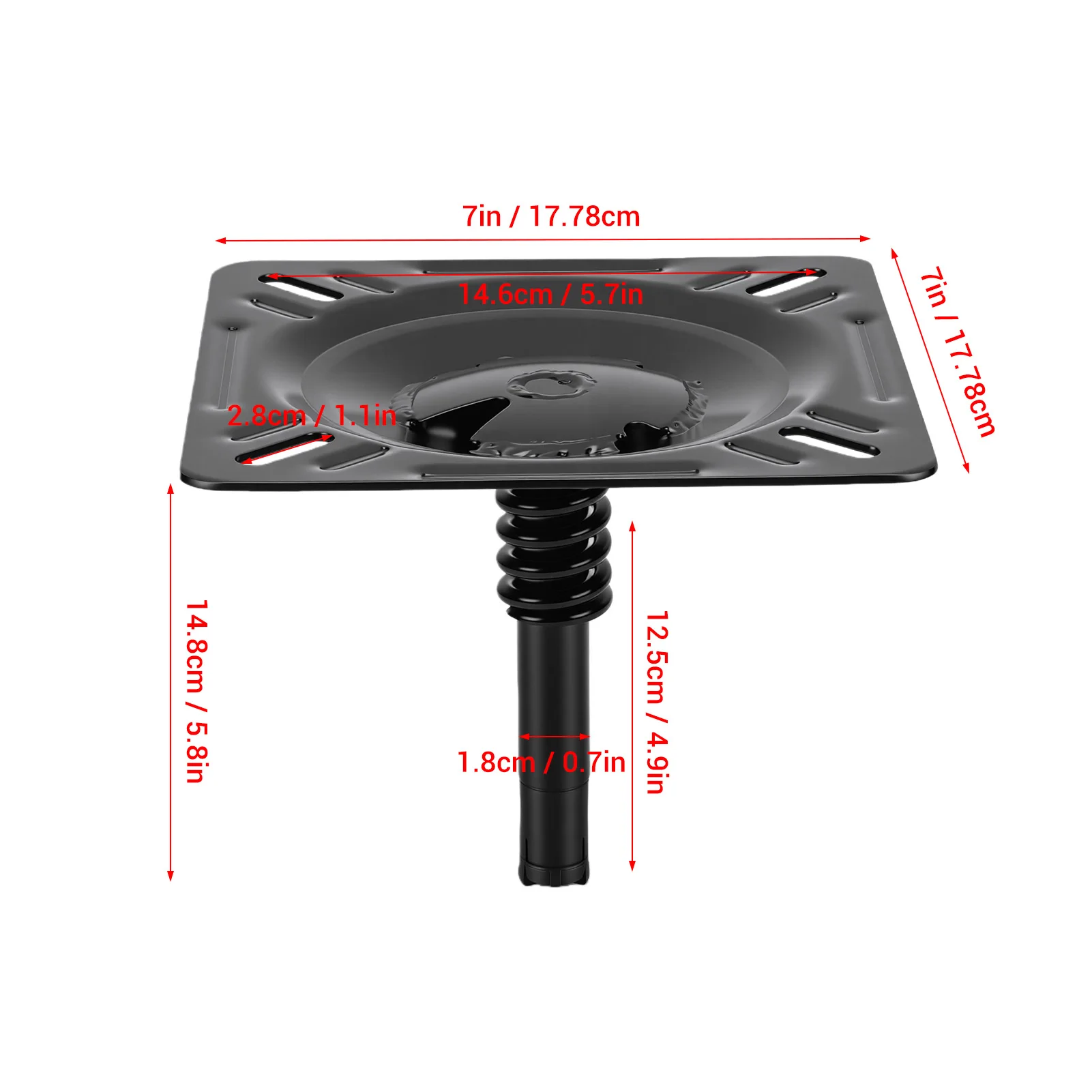 Boat Seat Mount Shock Absorbing Spring Structure Boat Seat Pedestal Base for 3/4 Inch Pin Post Socket Boat Seat Pedestal Base