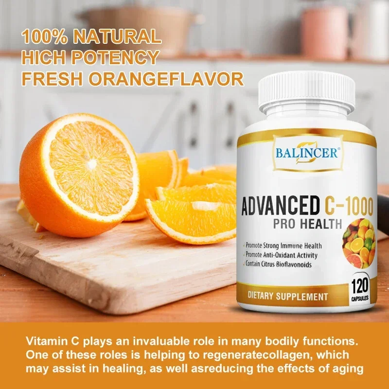 Vitamin C 1000 Mg, Promotes Collagen Production, Vitamin C Liposomal Dietary Supplement, Non-GMO and Gluten-Free Vegetarian