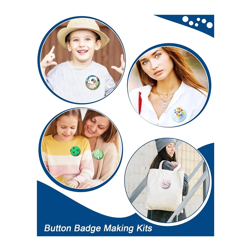 

B97A-2,28 дюйма (58 мм) Комплект заготовок для кнопок Diysupplies для изготовления нестандартных булавок включает в себя металлические корпуса, заднюю часть штифтов и прозрачную пленку