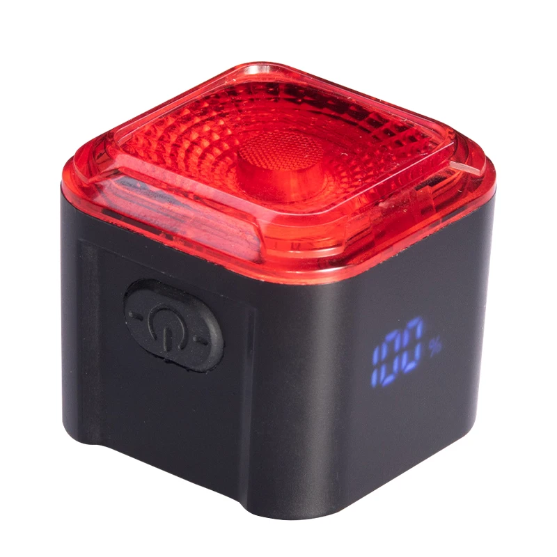 Bicycle Rear Light Cycling Brake Sensing Digital Display Taillight MTB Bike LED Warning Light Type-C Charge Cycling Accessories