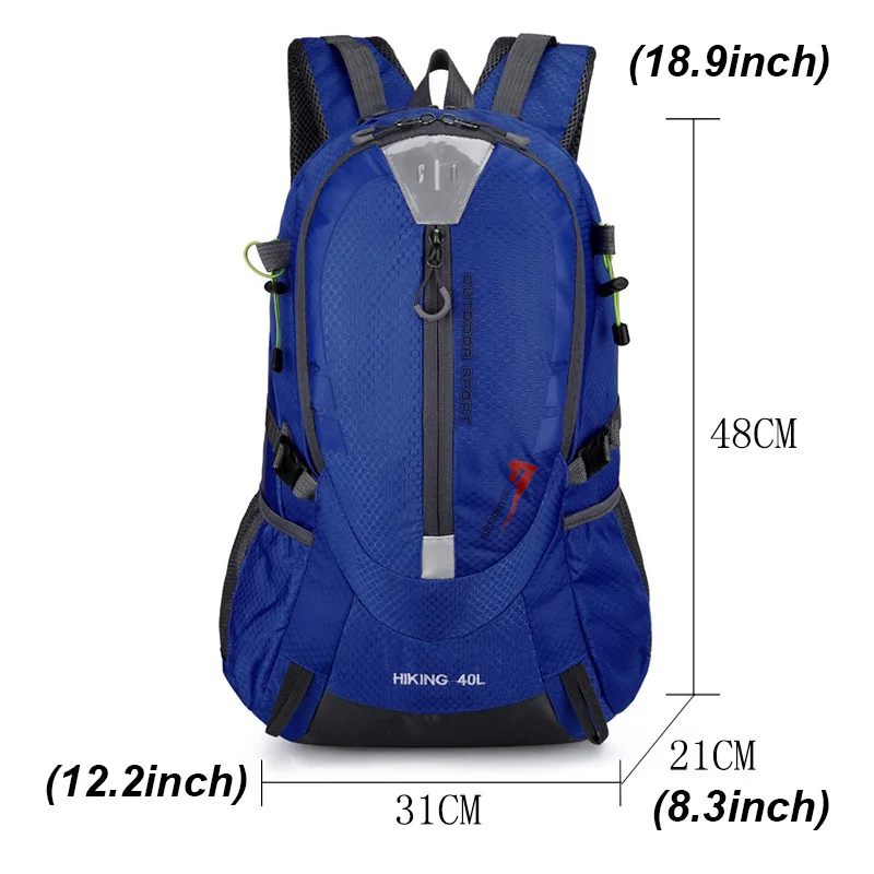 Mochila impermeable de escalada para hombre, bolsa de diseño de viaje, mochila de senderismo para acampar al aire libre, Unisex, de nailon, 40L